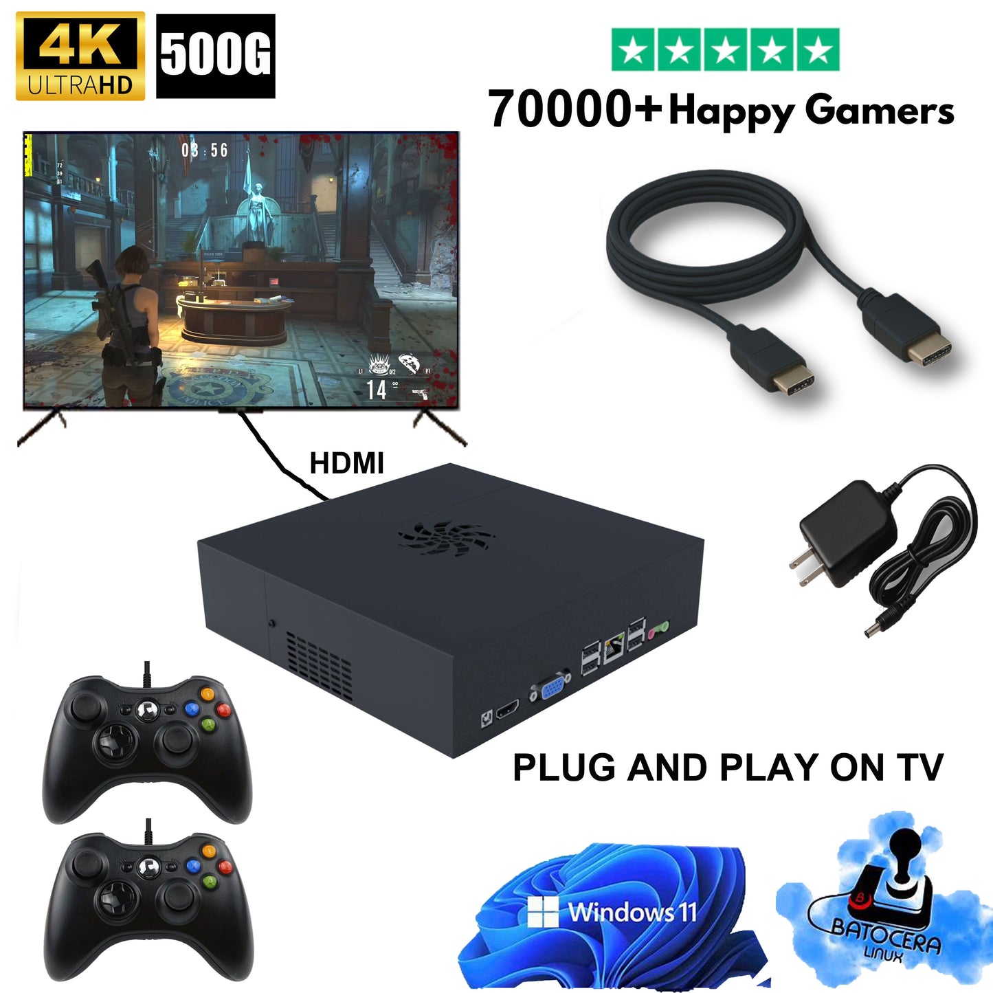 LZAKMR Game Box™ - The Ultimate Retro Game Console