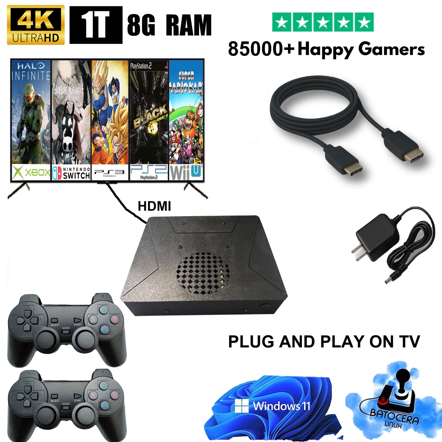 LZAKMR GAME BOX™ -  The Ultimate Retro Game Console
