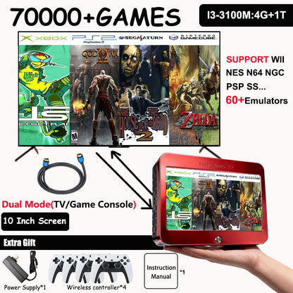 LZAKMR Super Retro TV™  10" Integrated HD Display 130,000+ Games