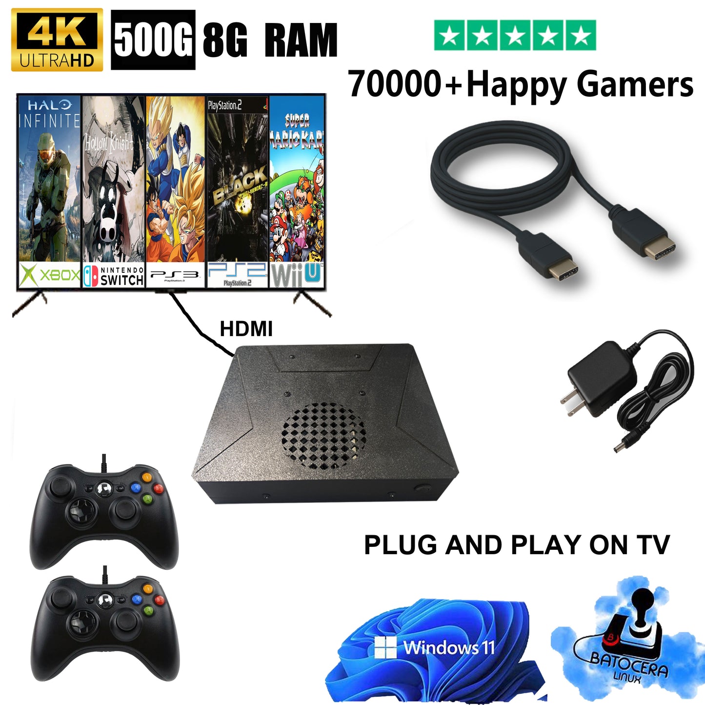 LZAKMR GAME BOX™ -  The Ultimate Retro Game Console