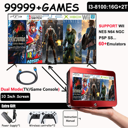LZAKMR Super Retro TV™  10" Integrated HD Display 130,000+ Games