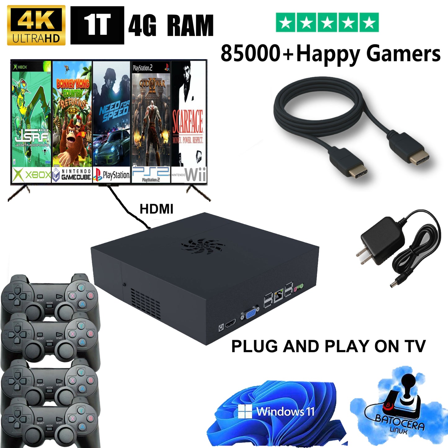 LZAKMR GAME BOX™ -  The Ultimate Retro Game Console