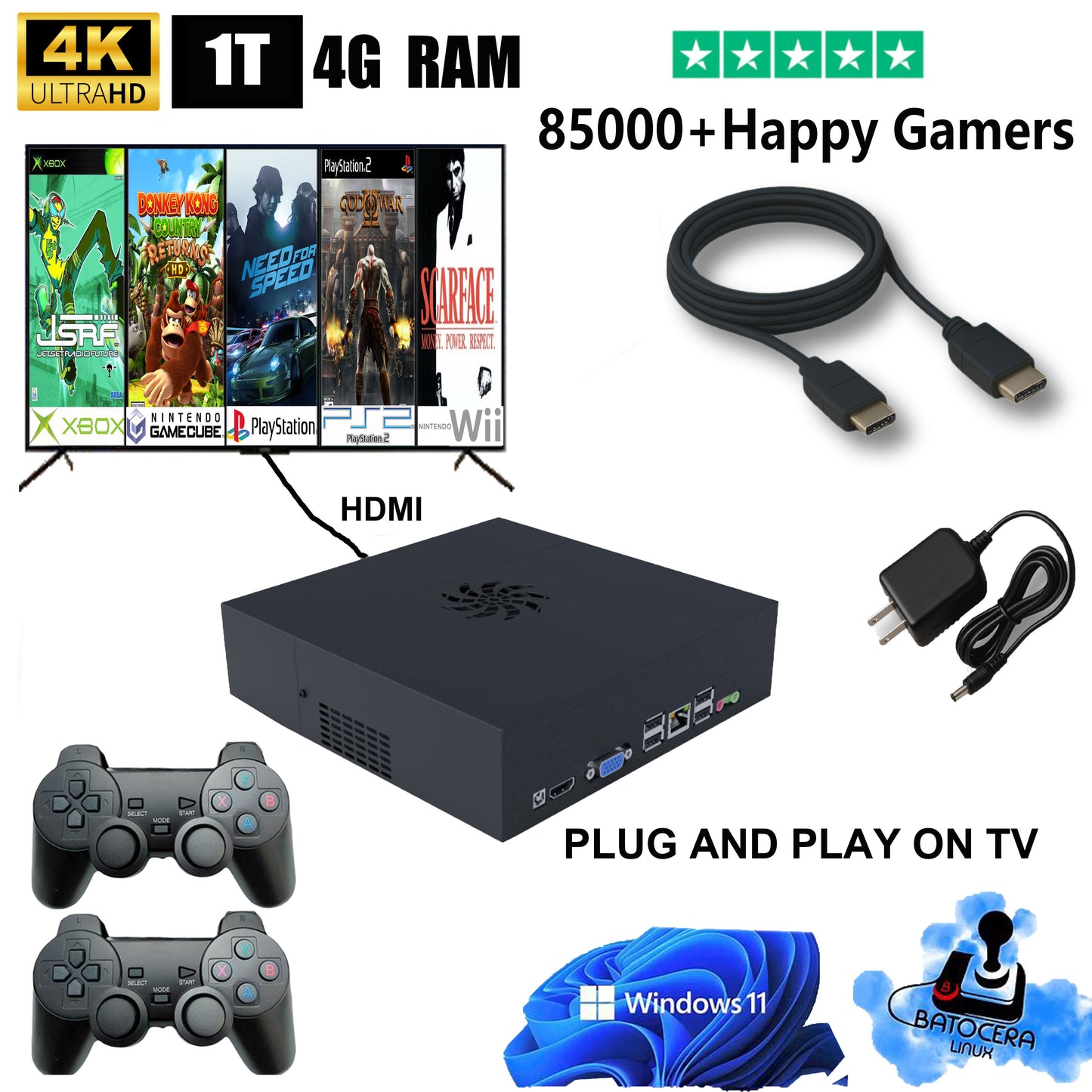 LZAKMR GAME BOX™ -  The Ultimate Retro Game Console