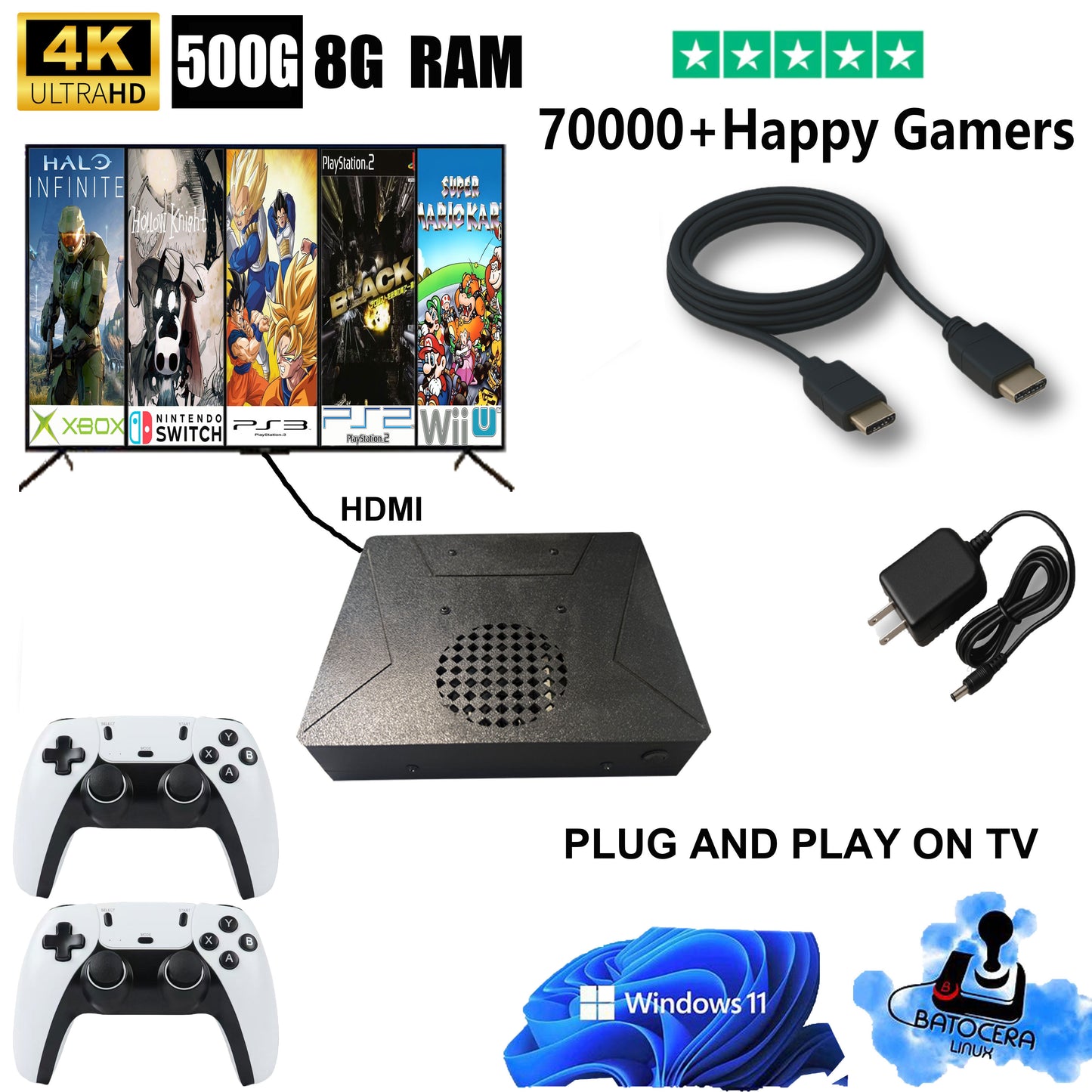 LZAKMR GAME BOX™ -  The Ultimate Retro Game Console