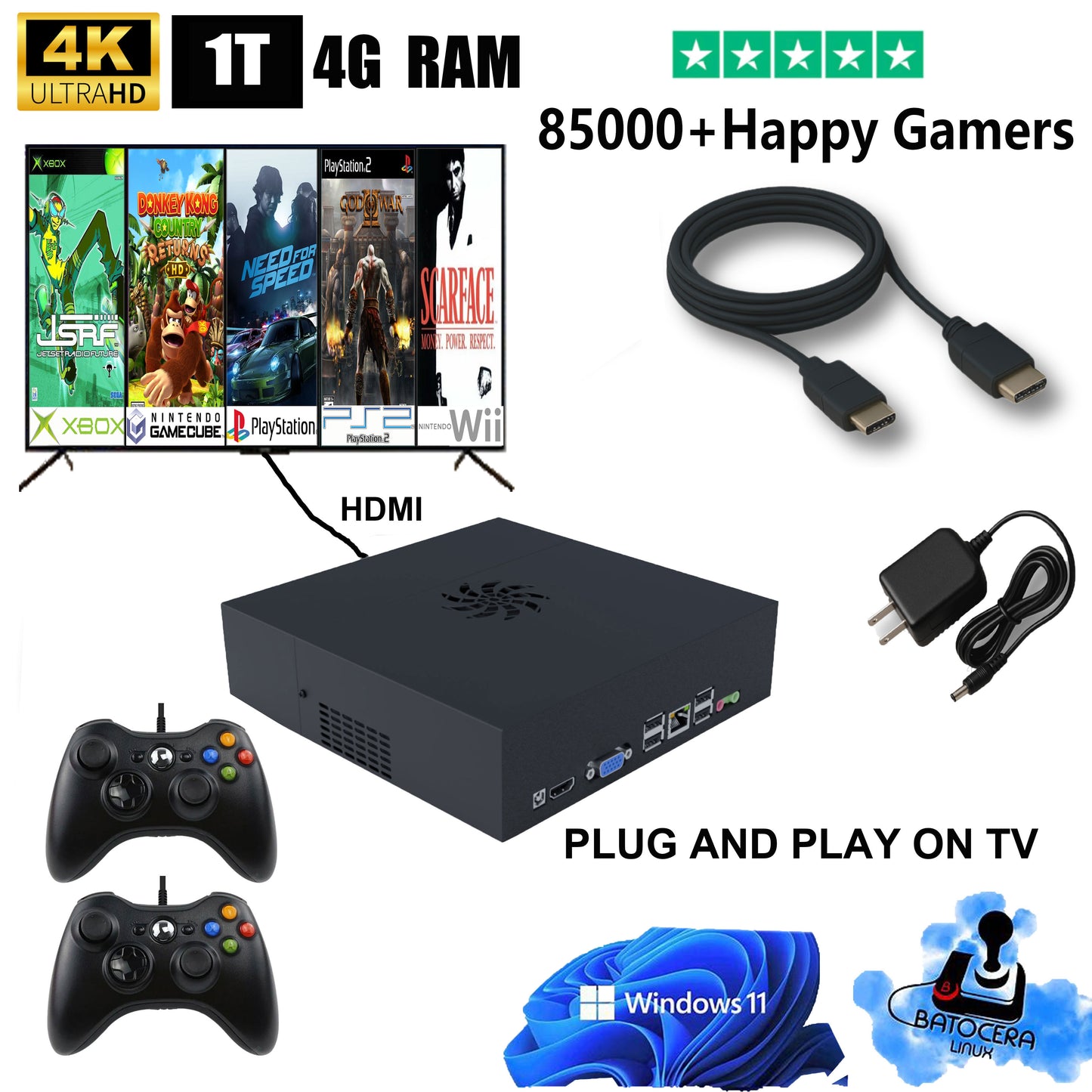 LZAKMR GAME BOX™ -  The Ultimate Retro Game Console