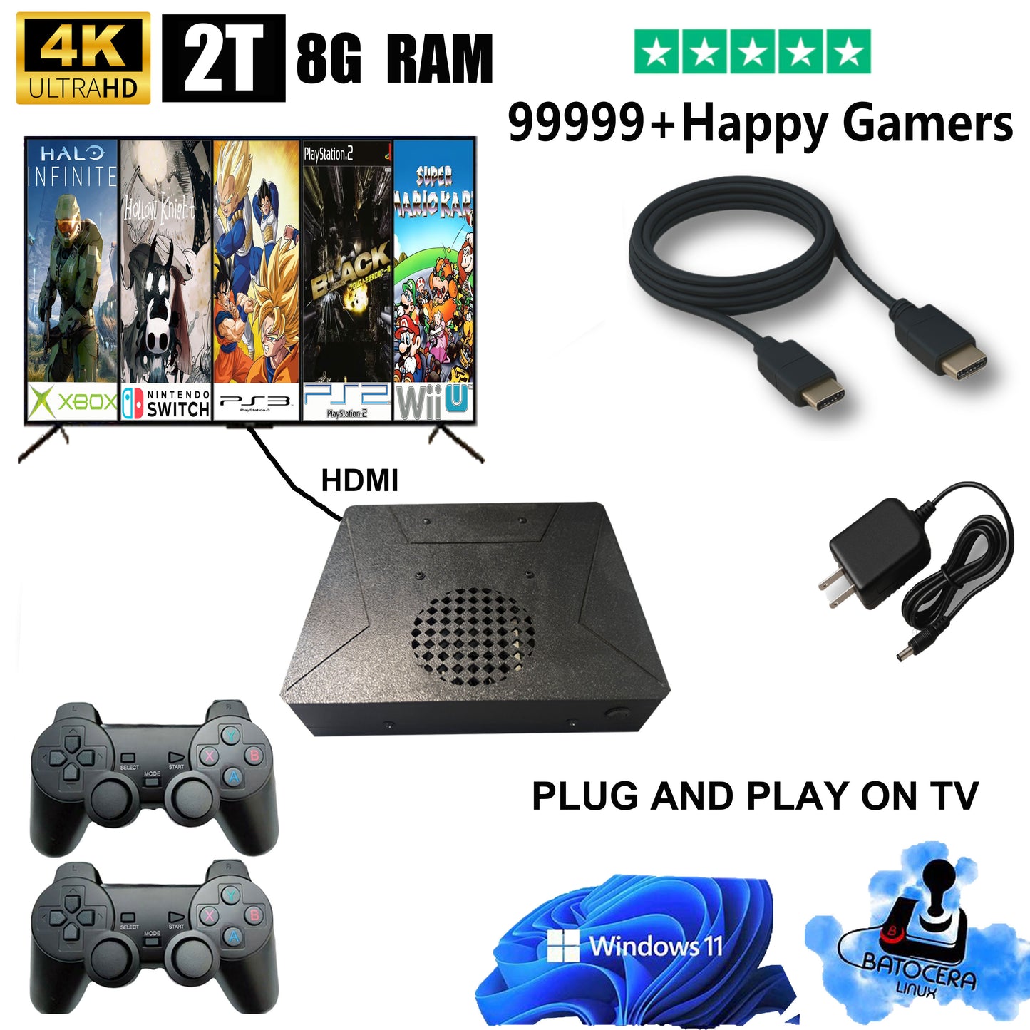 LZAKMR GAME BOX™ -  The Ultimate Retro Game Console