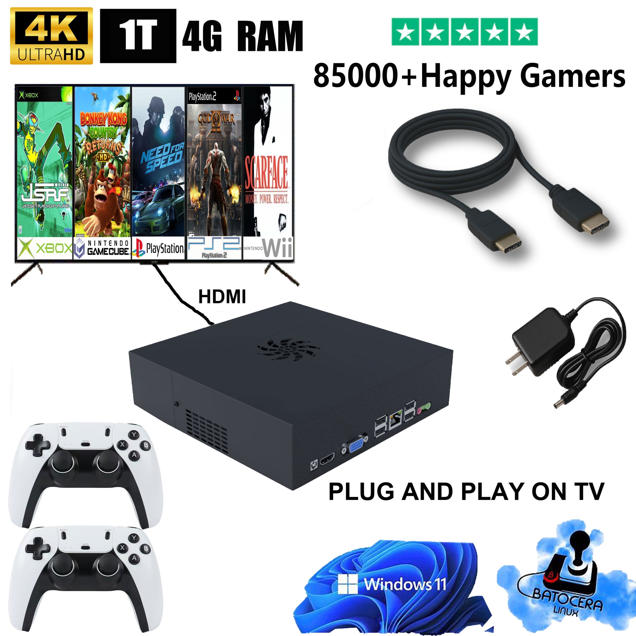 LZAKMR GAME BOX™ -  The Ultimate Retro Game Console