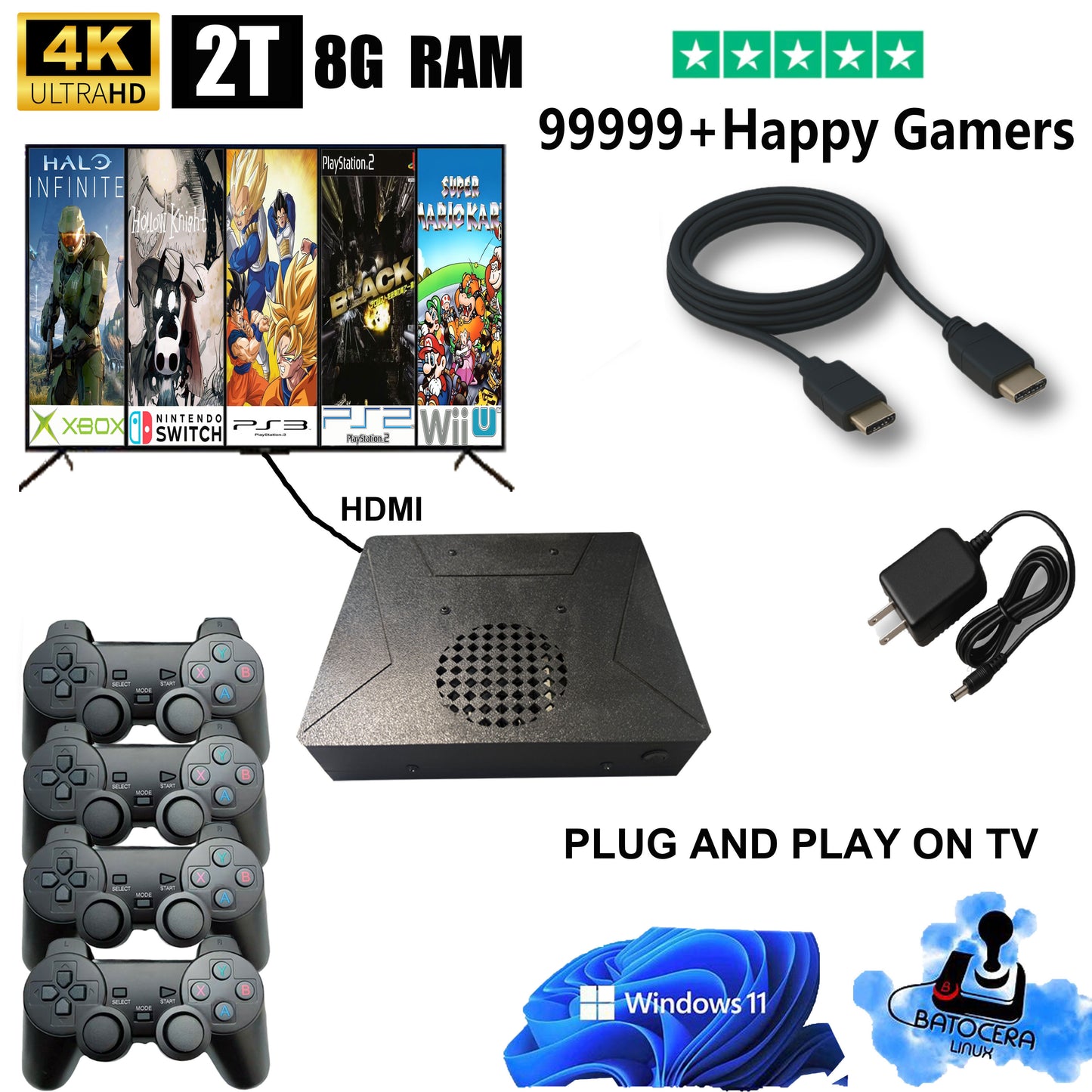 LZAKMR GAME BOX™ -  The Ultimate Retro Game Console