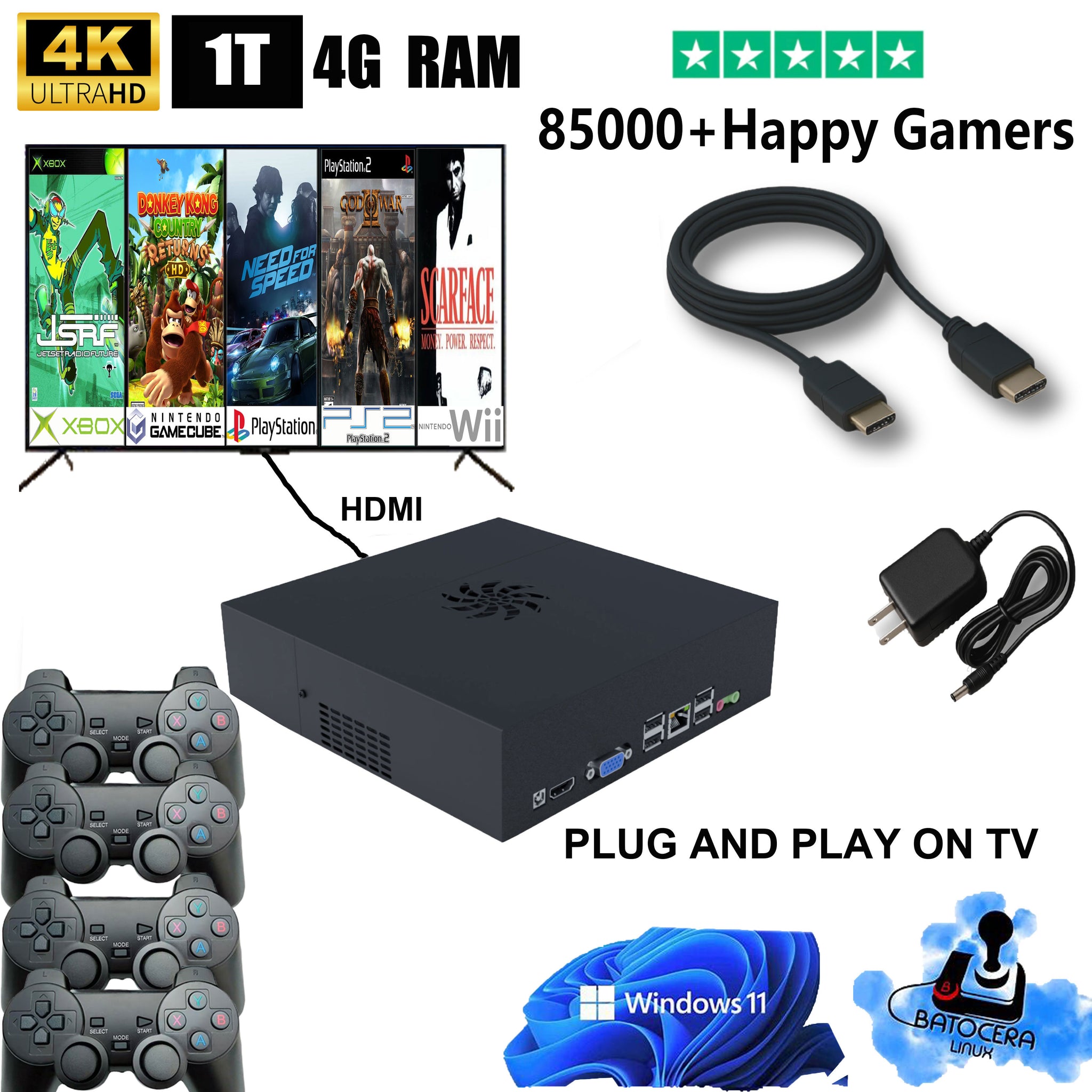 LZAKMR GAME BOX™ -  The Ultimate Retro Game Console