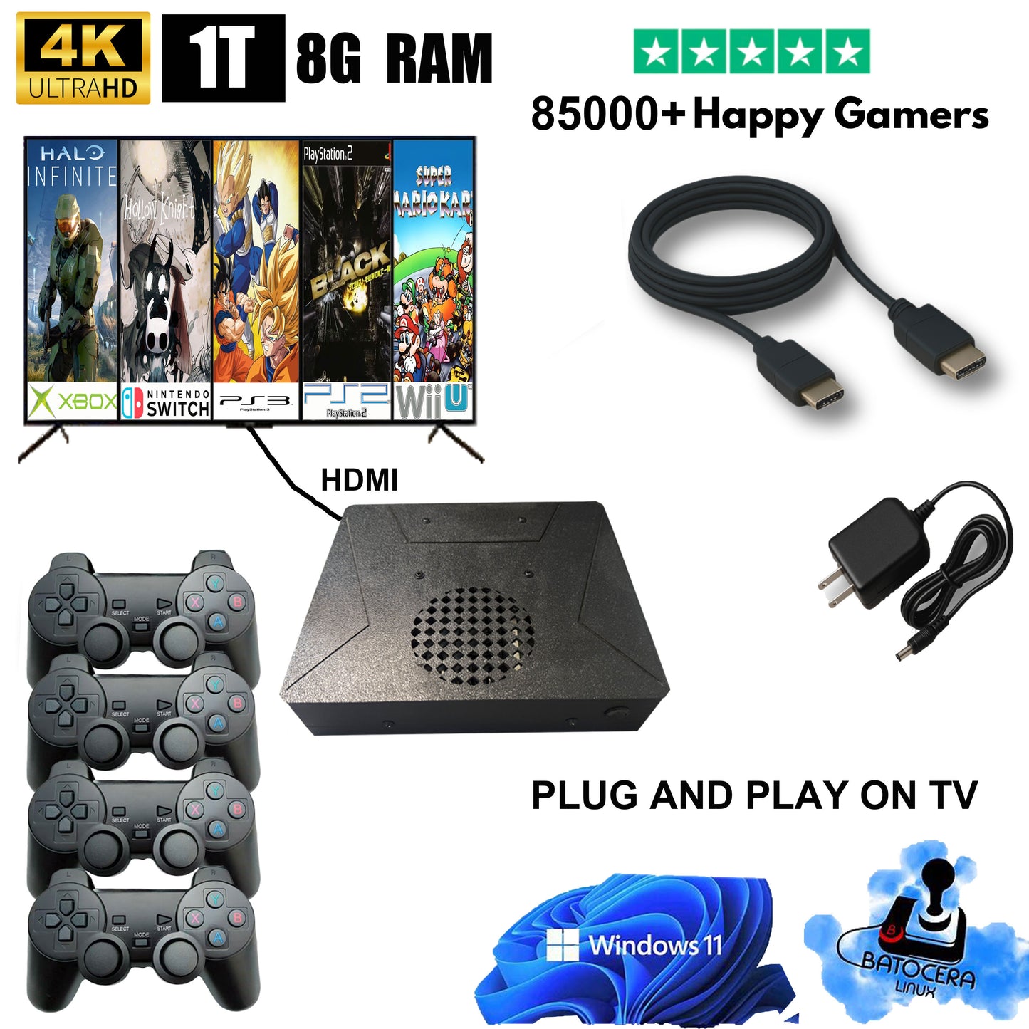 LZAKMR GAME BOX™ -  The Ultimate Retro Game Console