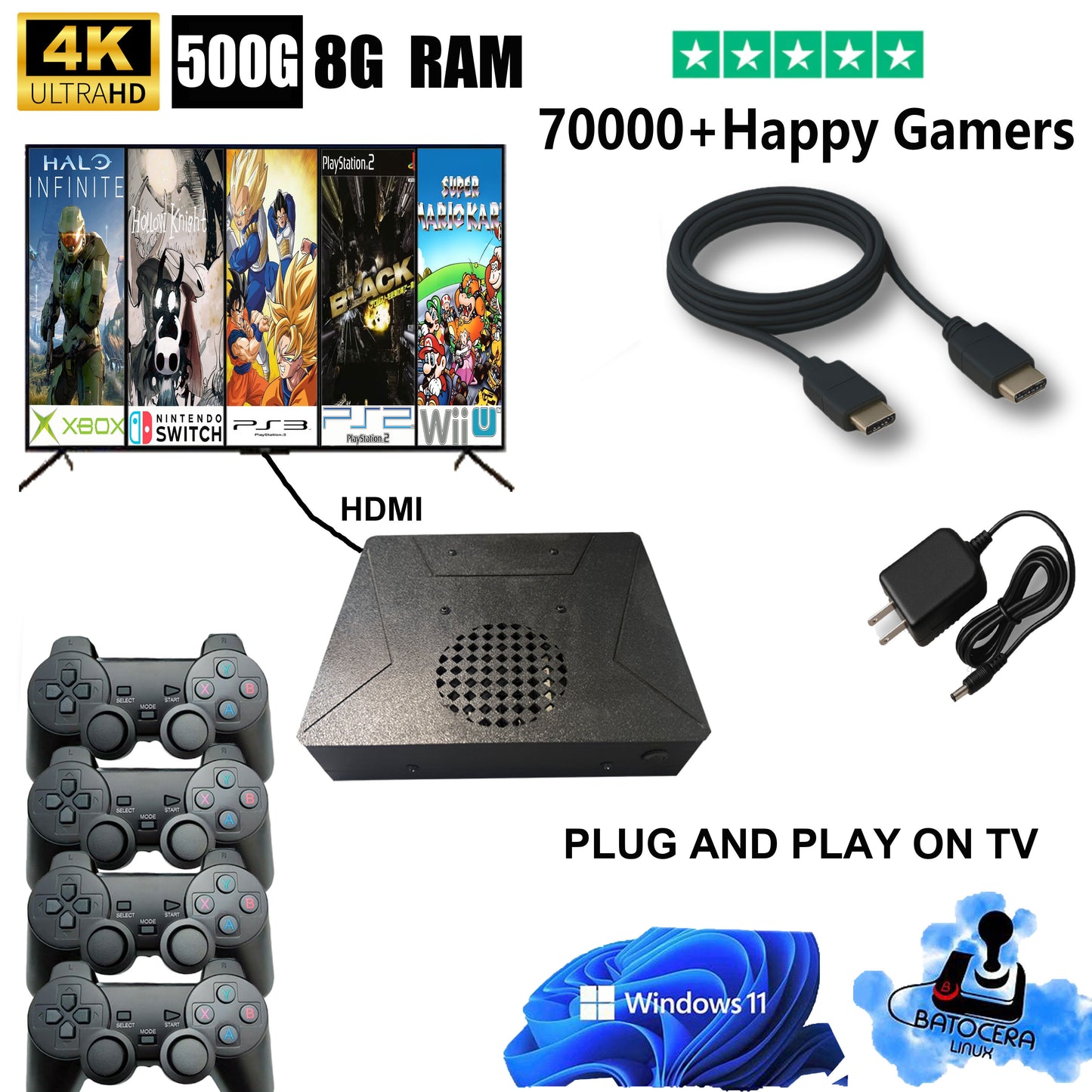 LZAKMR GAME BOX™ -  The Ultimate Retro Game Console