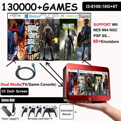 LZAKMR Super Retro TV™  10" Integrated HD Display 130,000+ Games