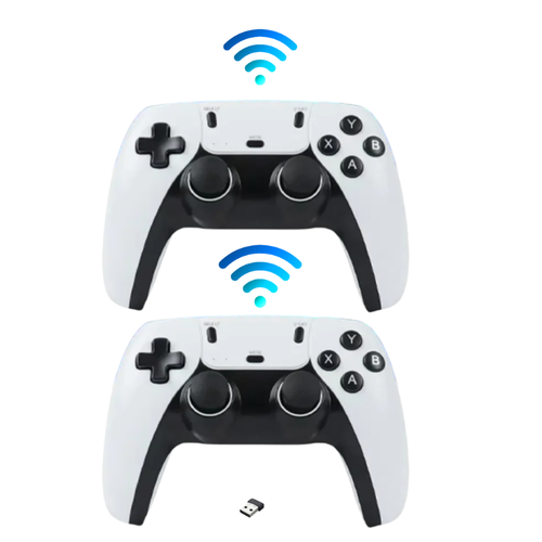 2 White Wireless Controllers