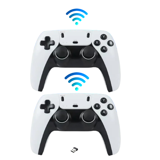 2 White Wireless Controllers